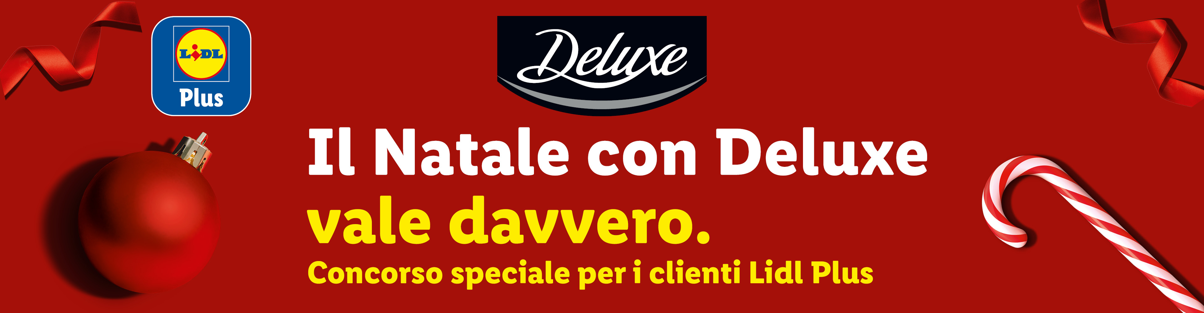 Promozione natalizia Lidl Plus con prodotti Deluxe, concorso speciale per i clienti.