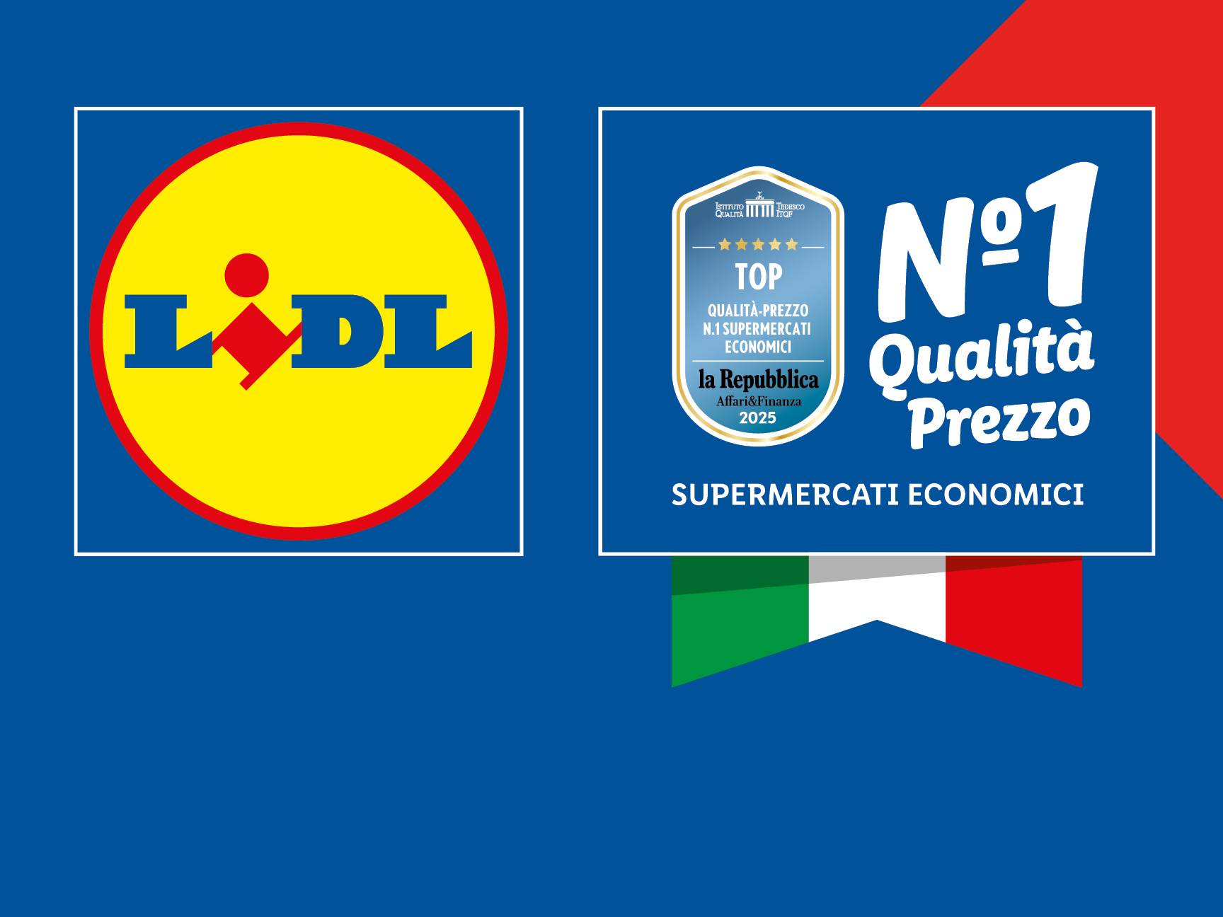 Logo Lidl e premio: N°1 qualità prezzo.