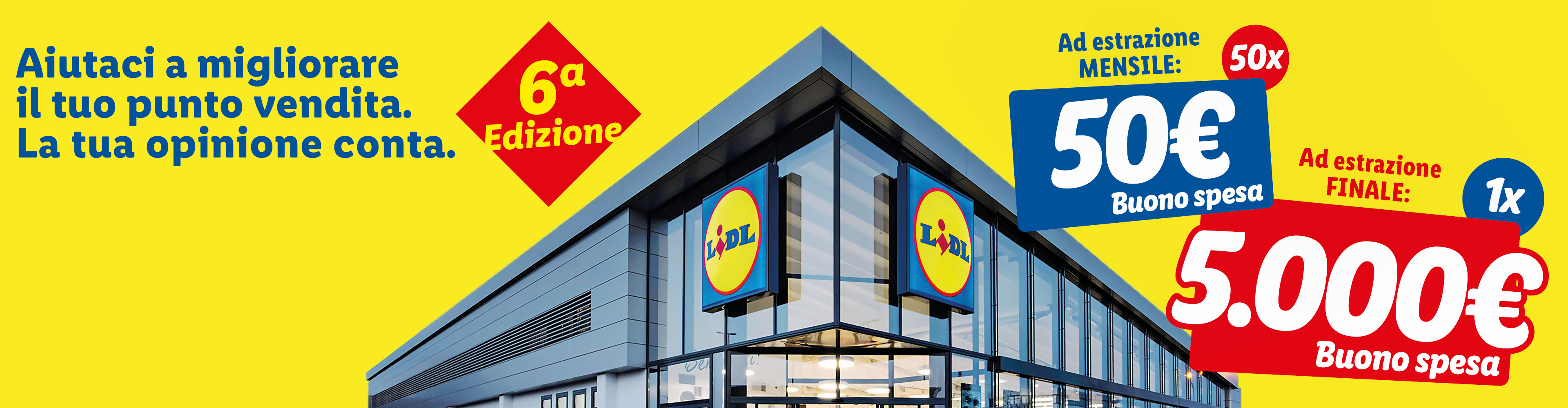 Concorso La tua opinione Conta 6edizione. Buoni spesa da 50€ (50x, estrazione mensile) e 5.000€ (1x, estrazione finale).